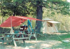 Tent and rain fly ready for rain, wind or sun